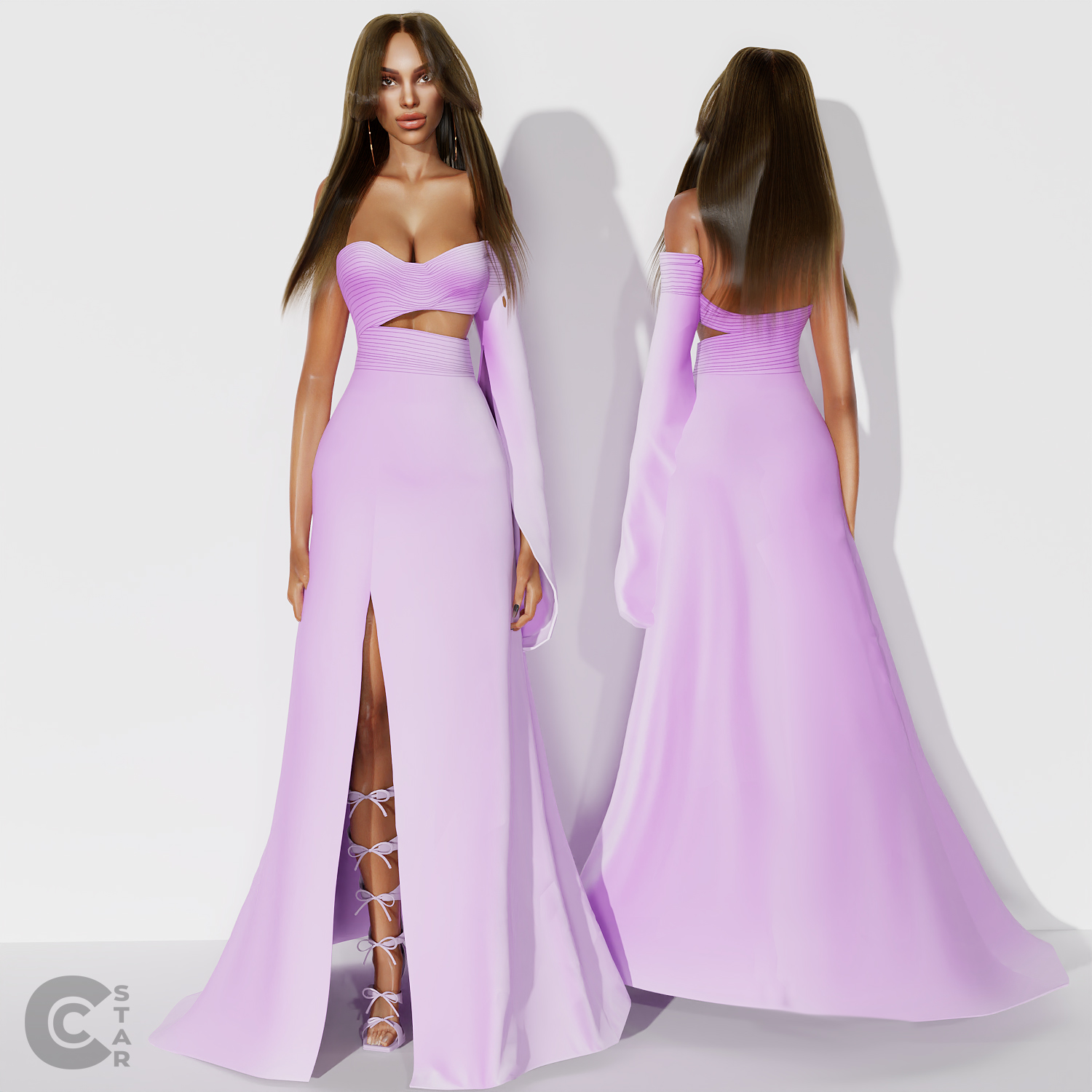 One Shoulder High Slit Dress - Screenshots - The Sims 4 Create a Sim ...