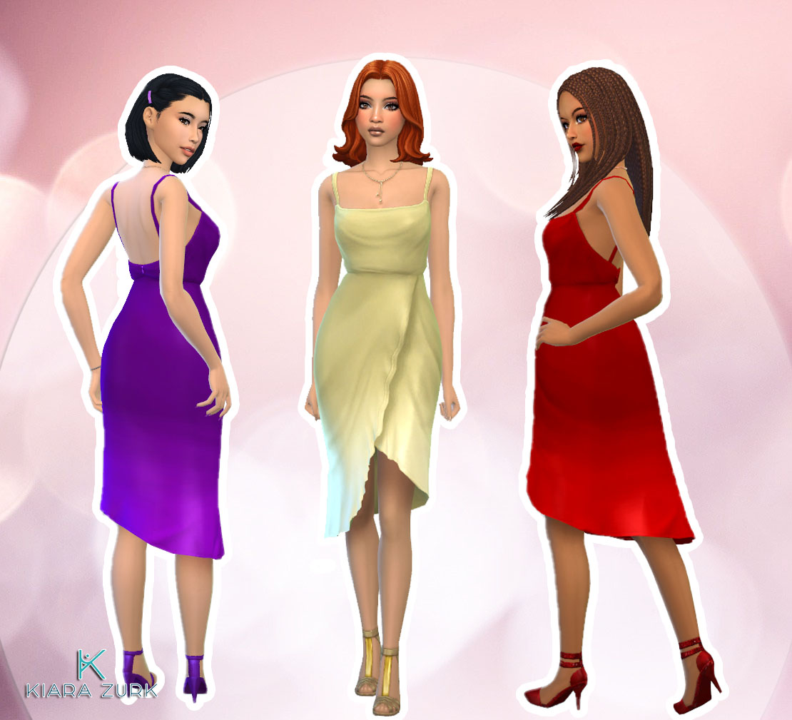 Ruched Satin Dress - The Sims 4 Create a Sim - CurseForge
