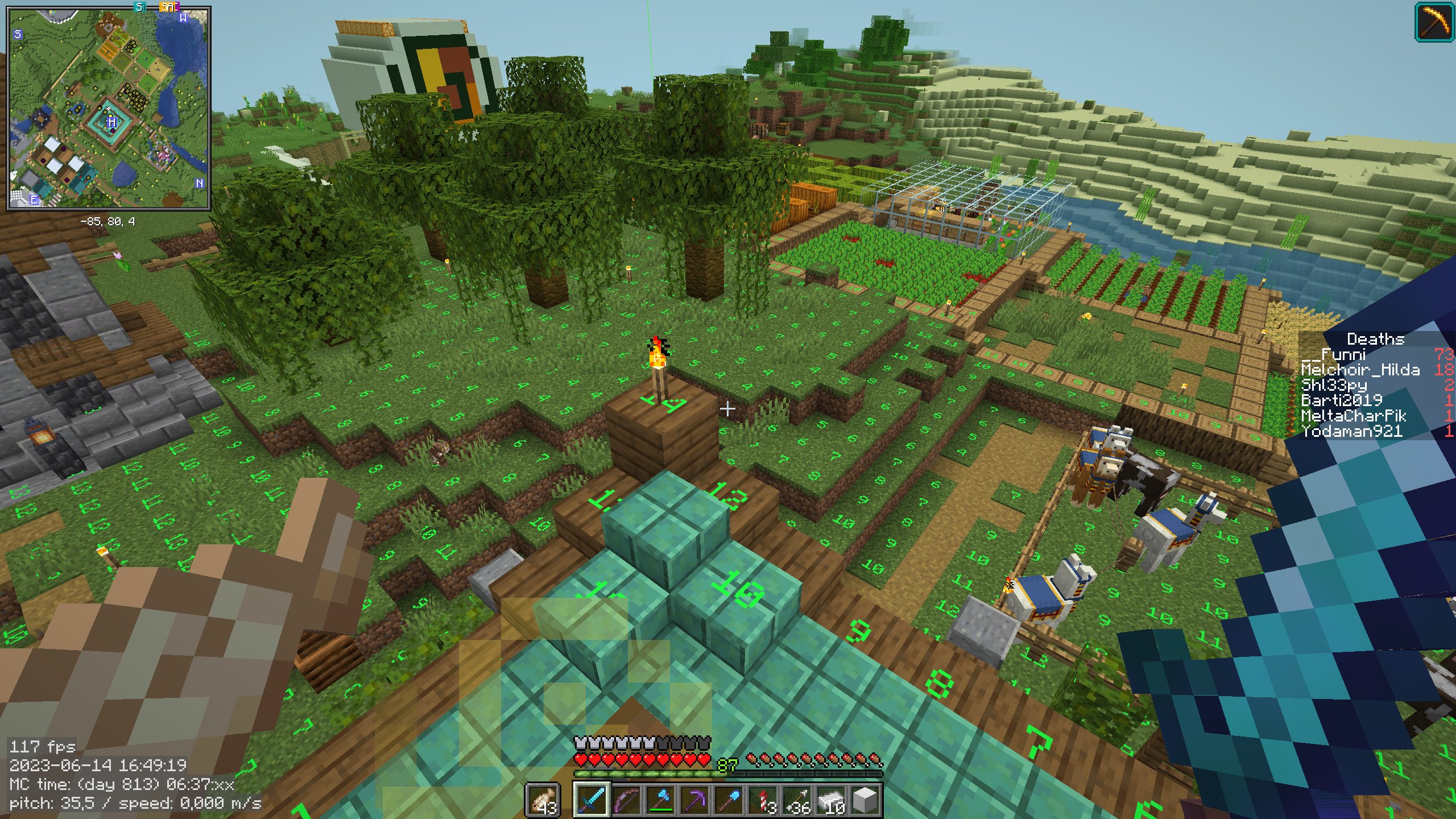 Improve your builds (functional or decorative) with MiniHud's Lightlevel Overlay and Xaero's Minimap to spawnproof it.