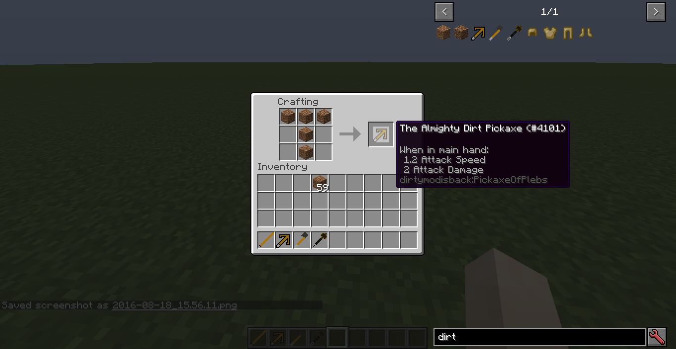 recipe of pickaxe