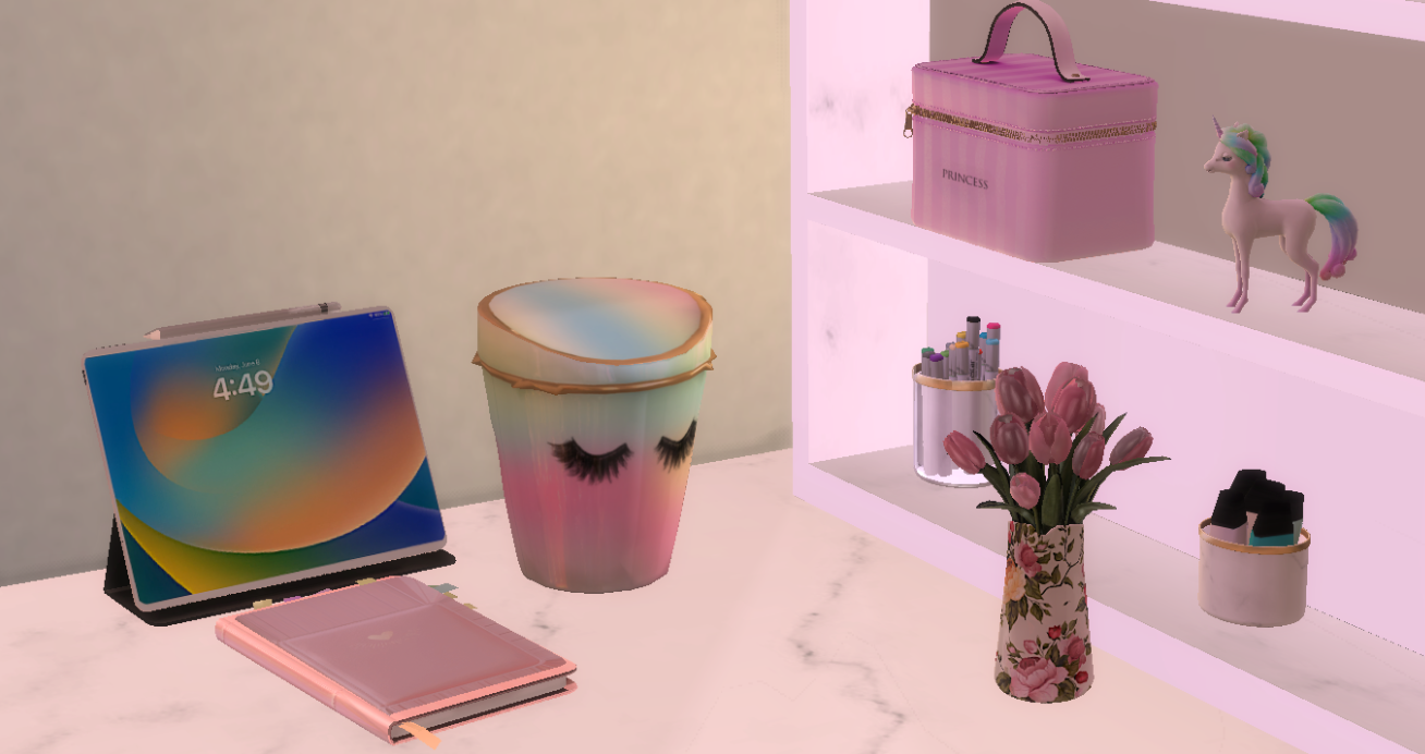 Pastel desk trash can Screenshots The Sims 4 Build / Buy
