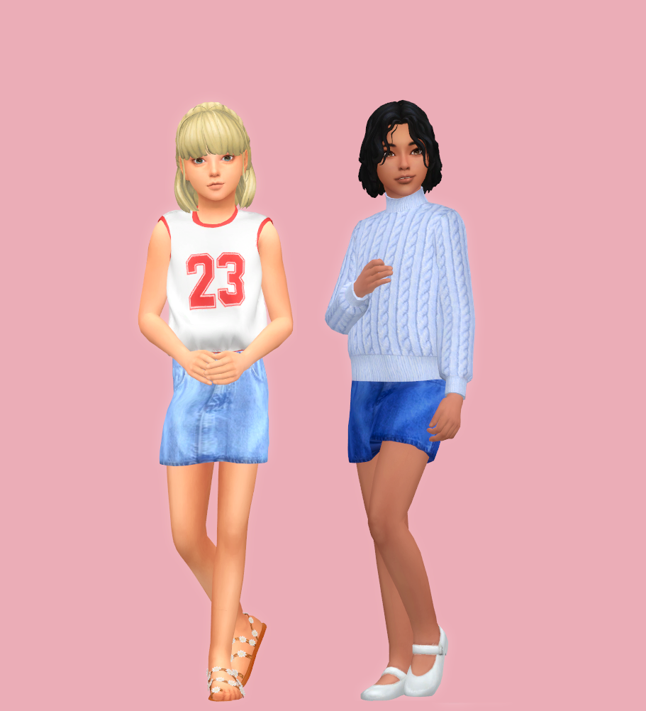 [simna] Jay child denim skirt - The Sims 4 Create a Sim - CurseForge