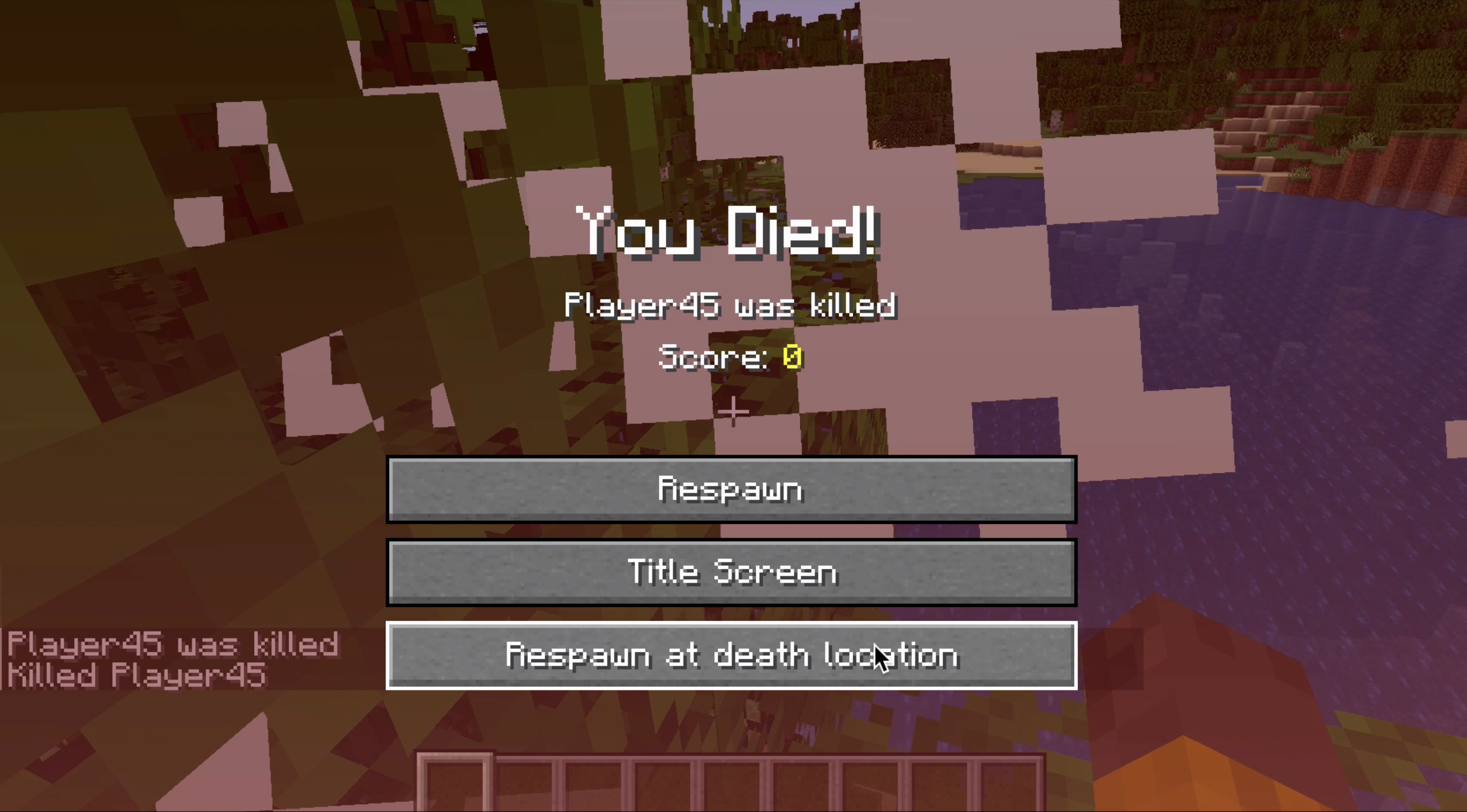 How I nearly died on Minecraft's title screen