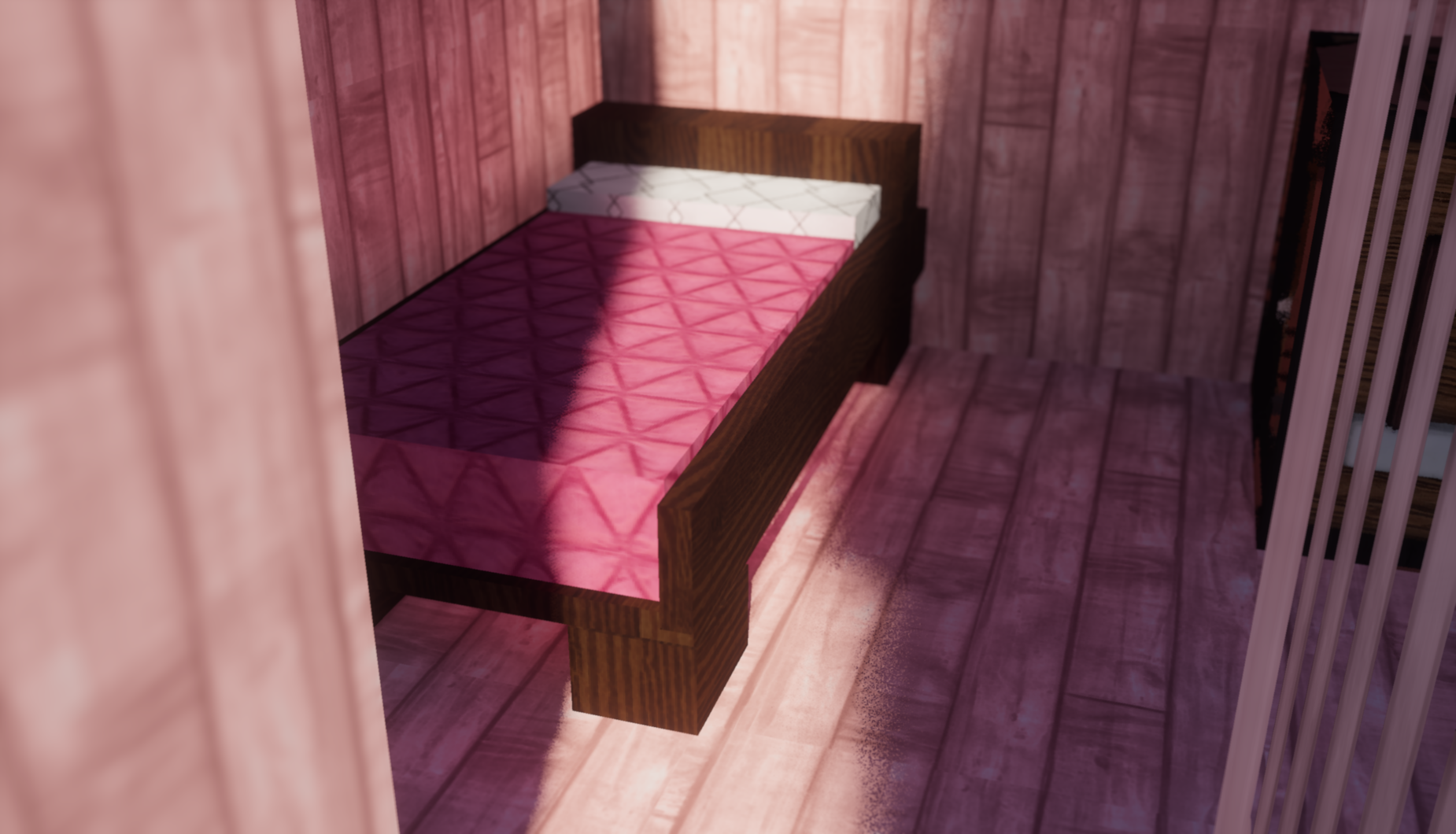 pink bed