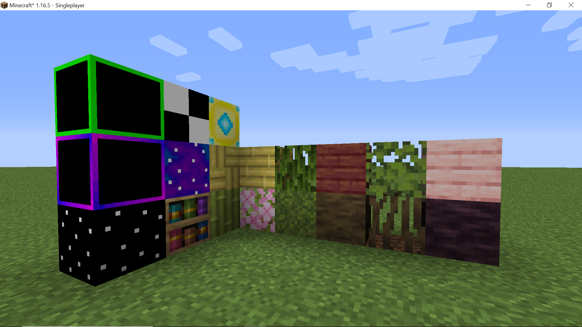 These are the wood types added in with moss and also the custom blocks
