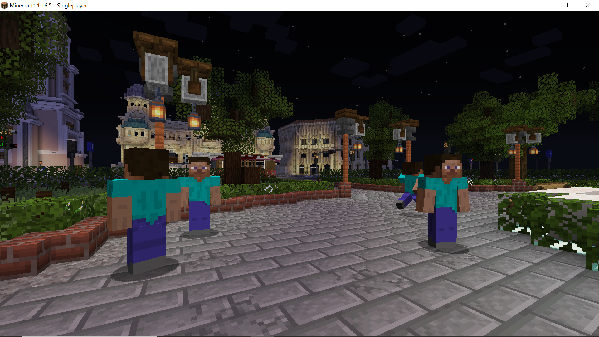 Player dummies in a city