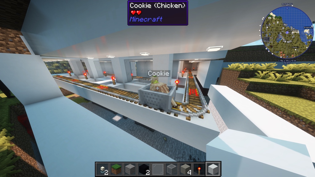 Parrot driving a minecart