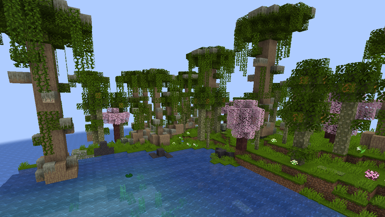 All 3 different tree types here are meant to be in separate biomes.