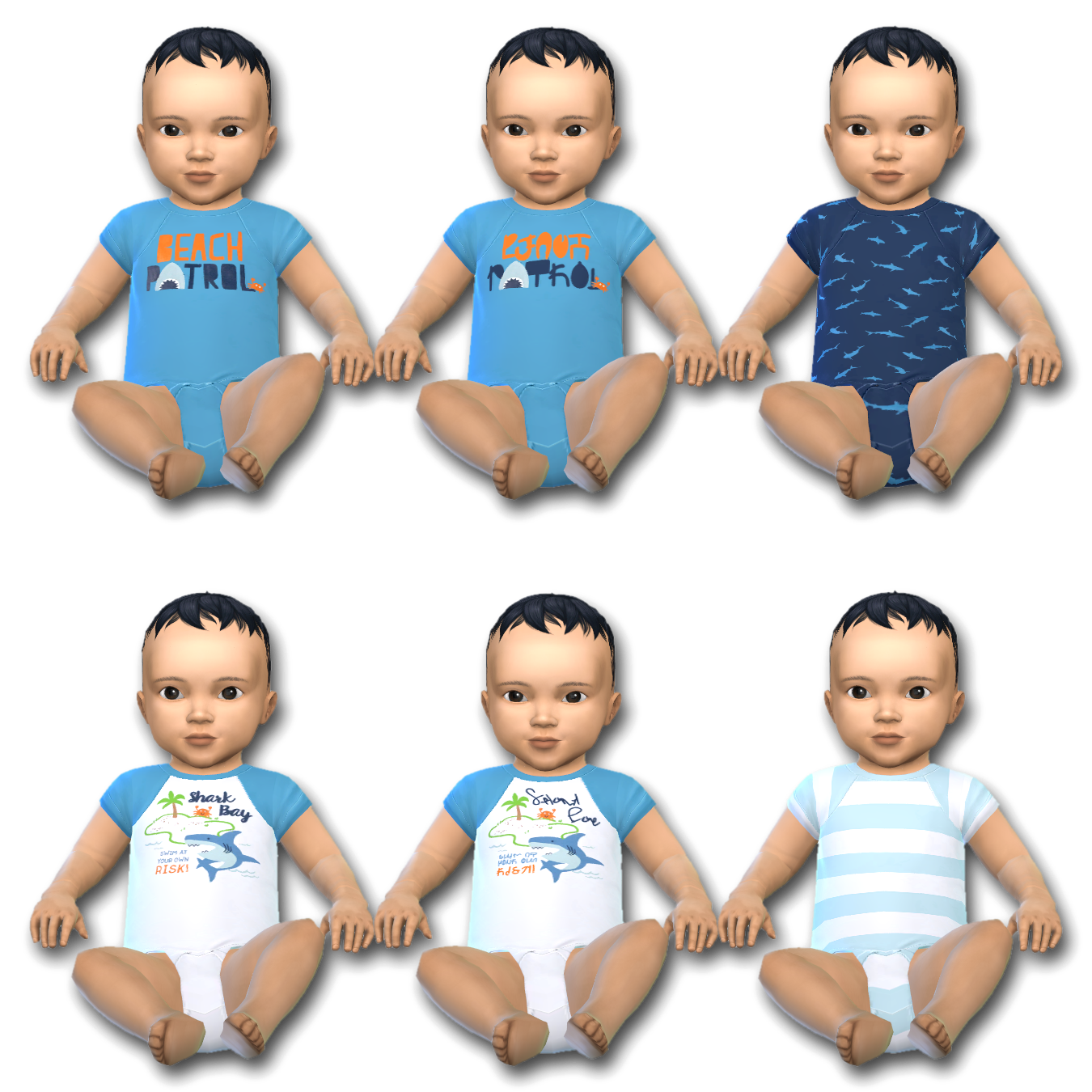 Infant Shark Bay Onesie - The Sims 4 Create a Sim - CurseForge