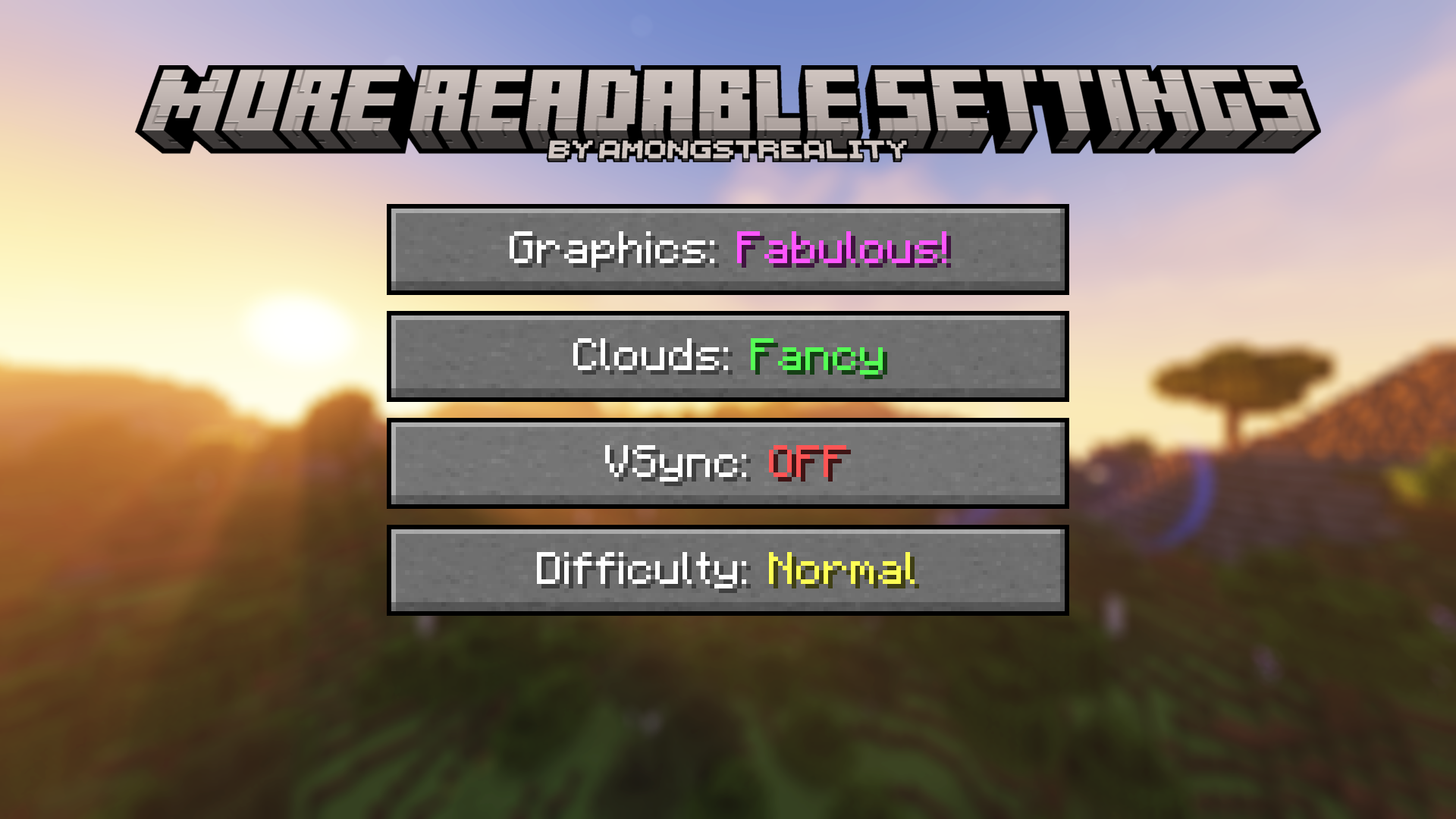 More Readable Settings Minecraft Resource Packs