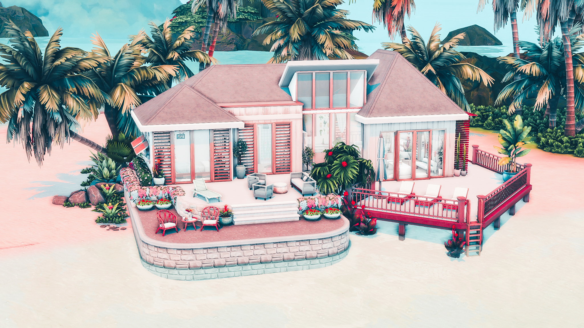 Family Beach House NO CC - Screenshots - The Sims 4 Rooms / Lots