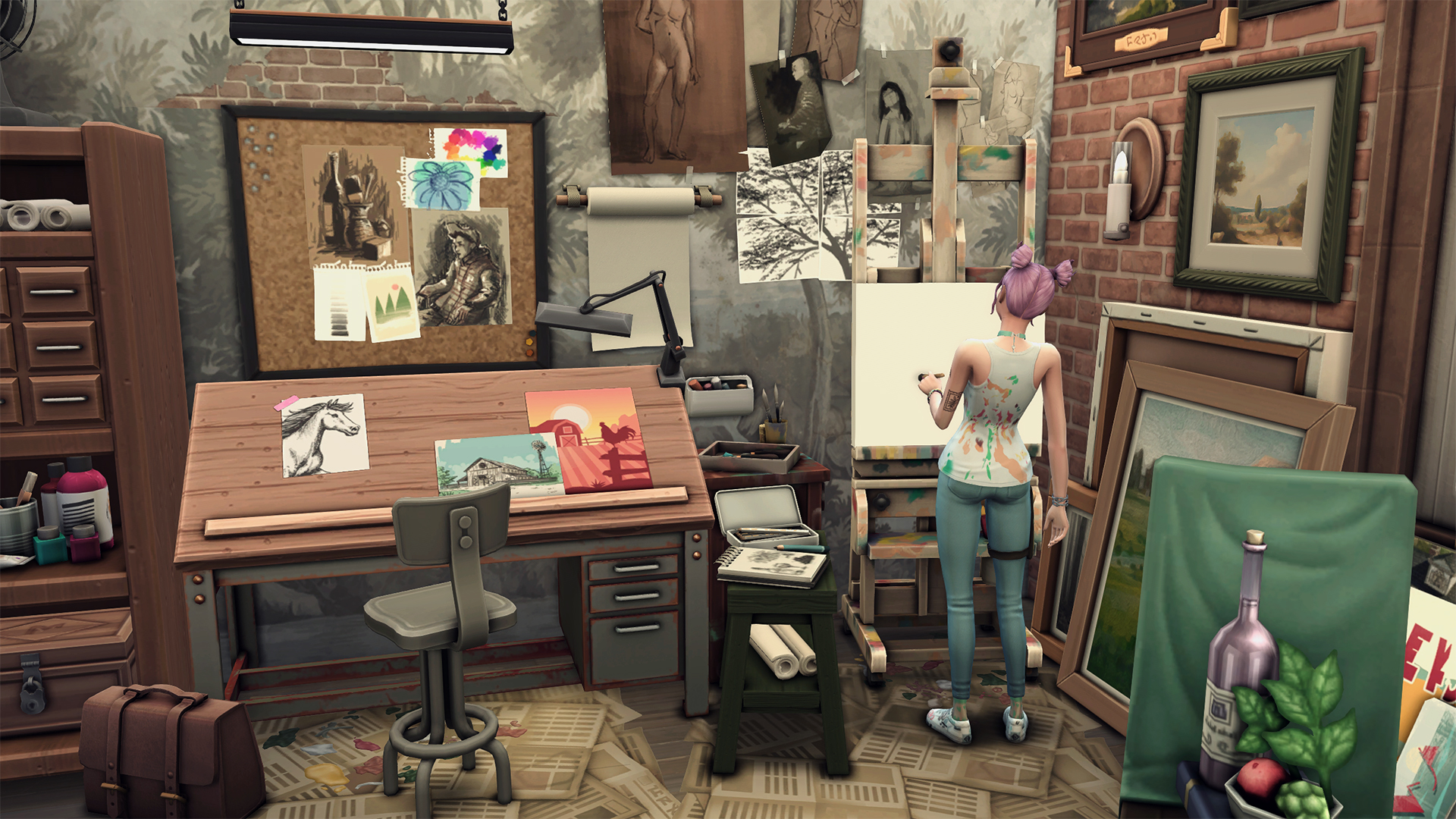 Realistic art studio