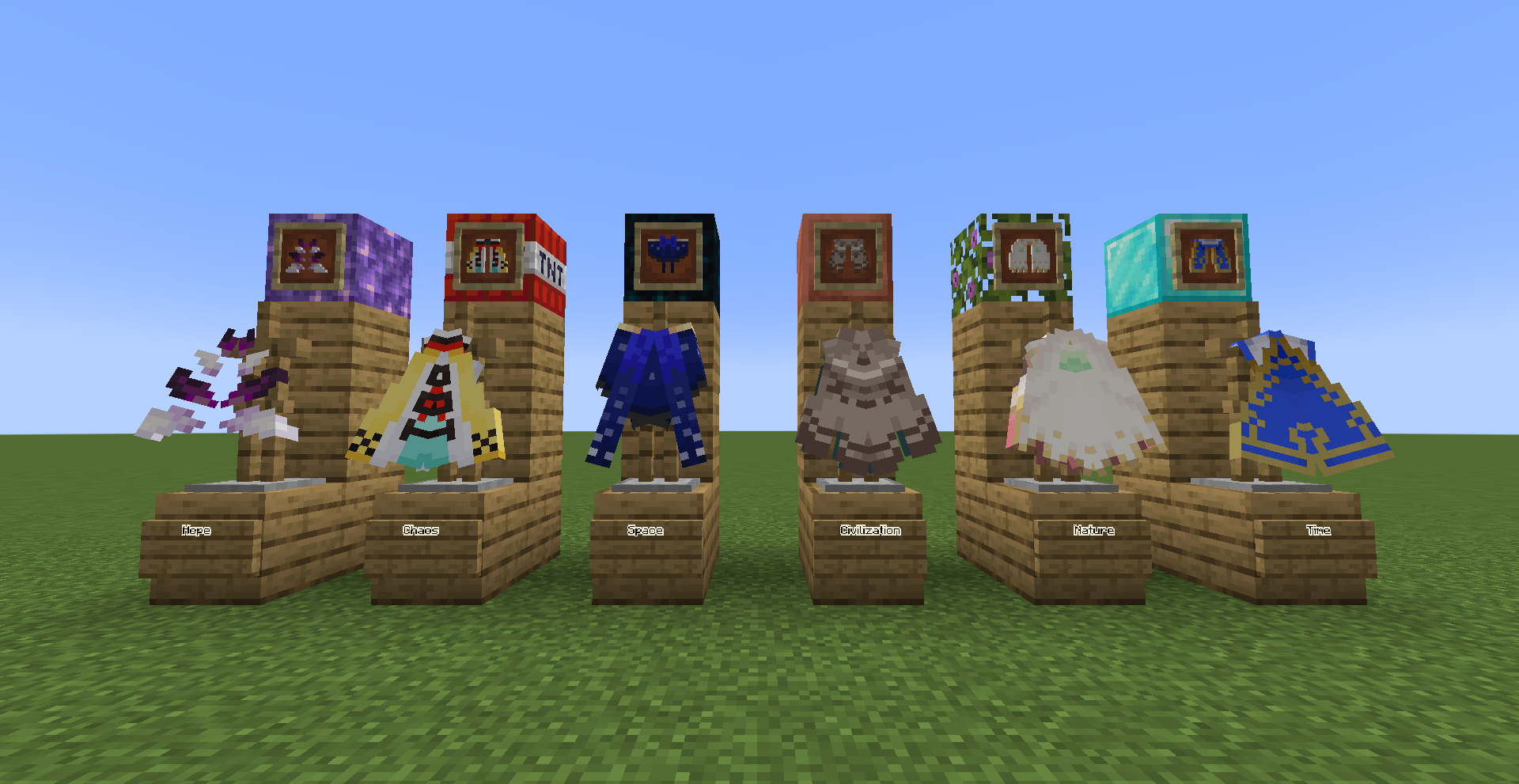 All Elytra textures added by the pack (Normal)