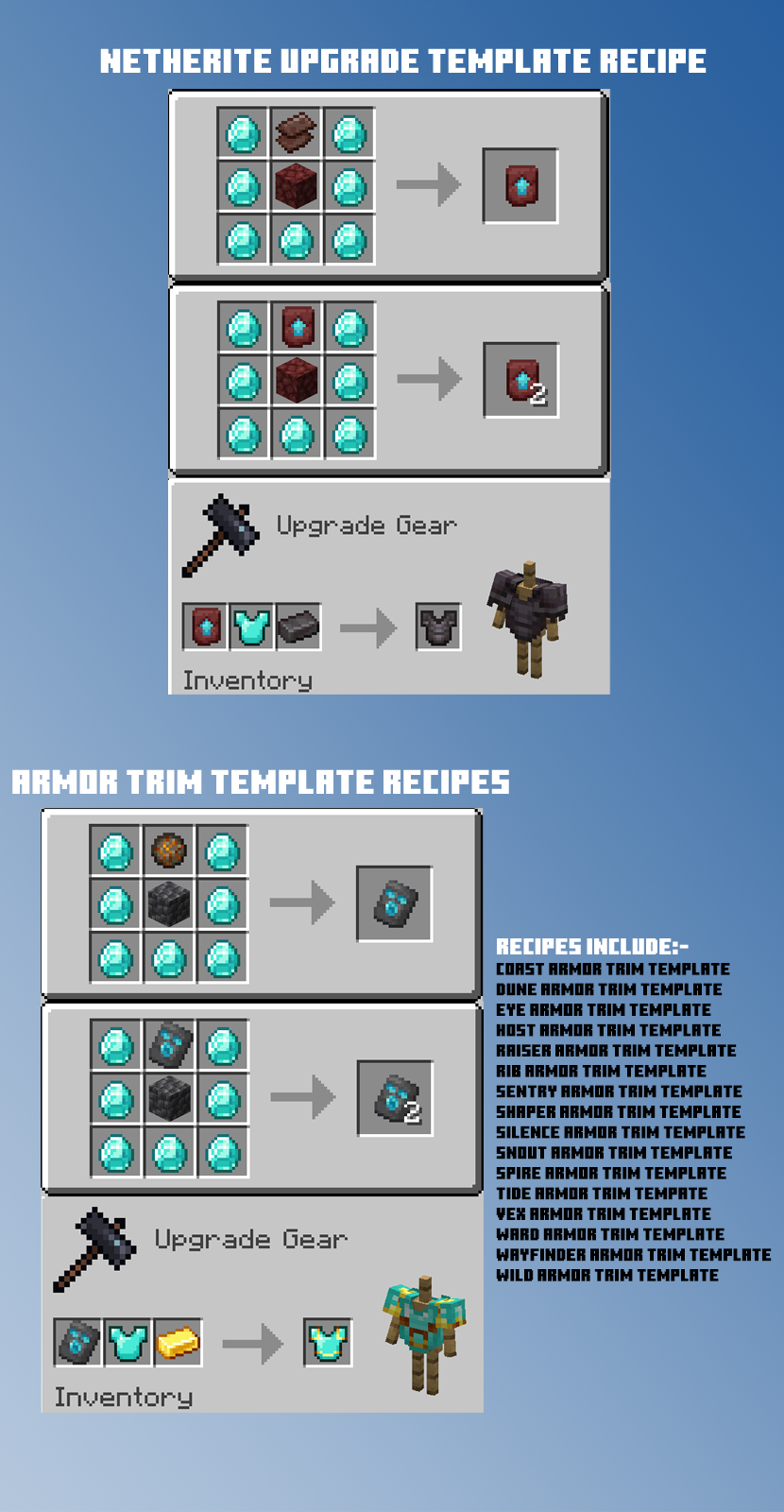 DarkSmithing Smithing Template Recipes for Trims Mods Minecraft