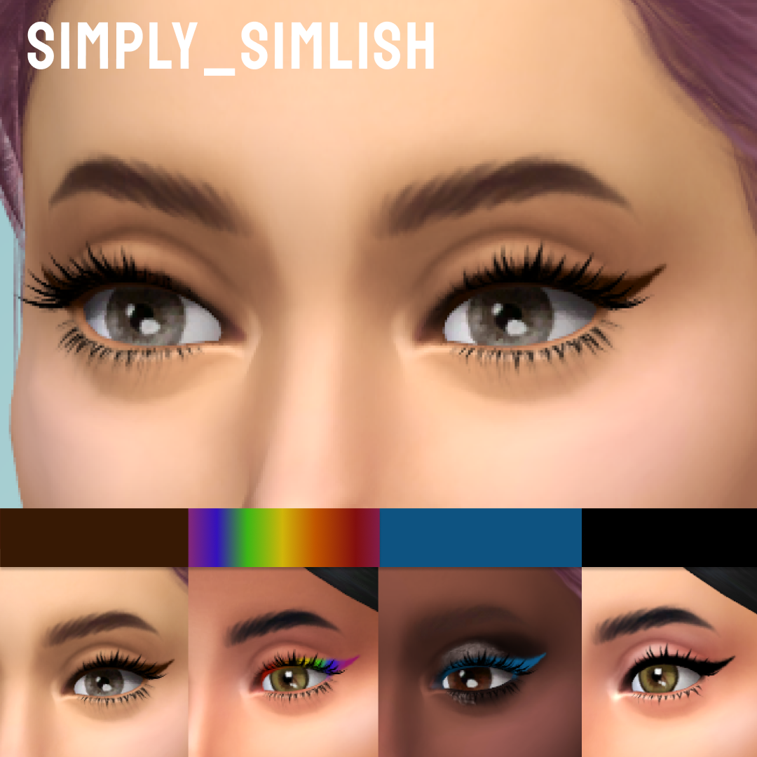 [Simply_Simlish] ILUVILINER (9 variations Eyeliner) - The Sims 4 Create ...