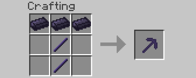 Shows how to craft all normal tools.