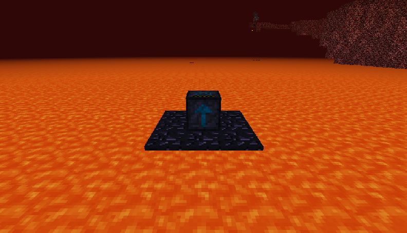 A ranged pump being used to pump lava in the Nether