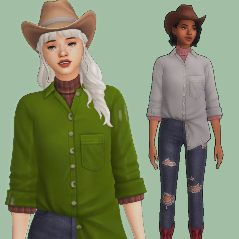 Custom Styled Look - Cowboy Dreaming - The Sims 4 Create a Sim - CurseForge