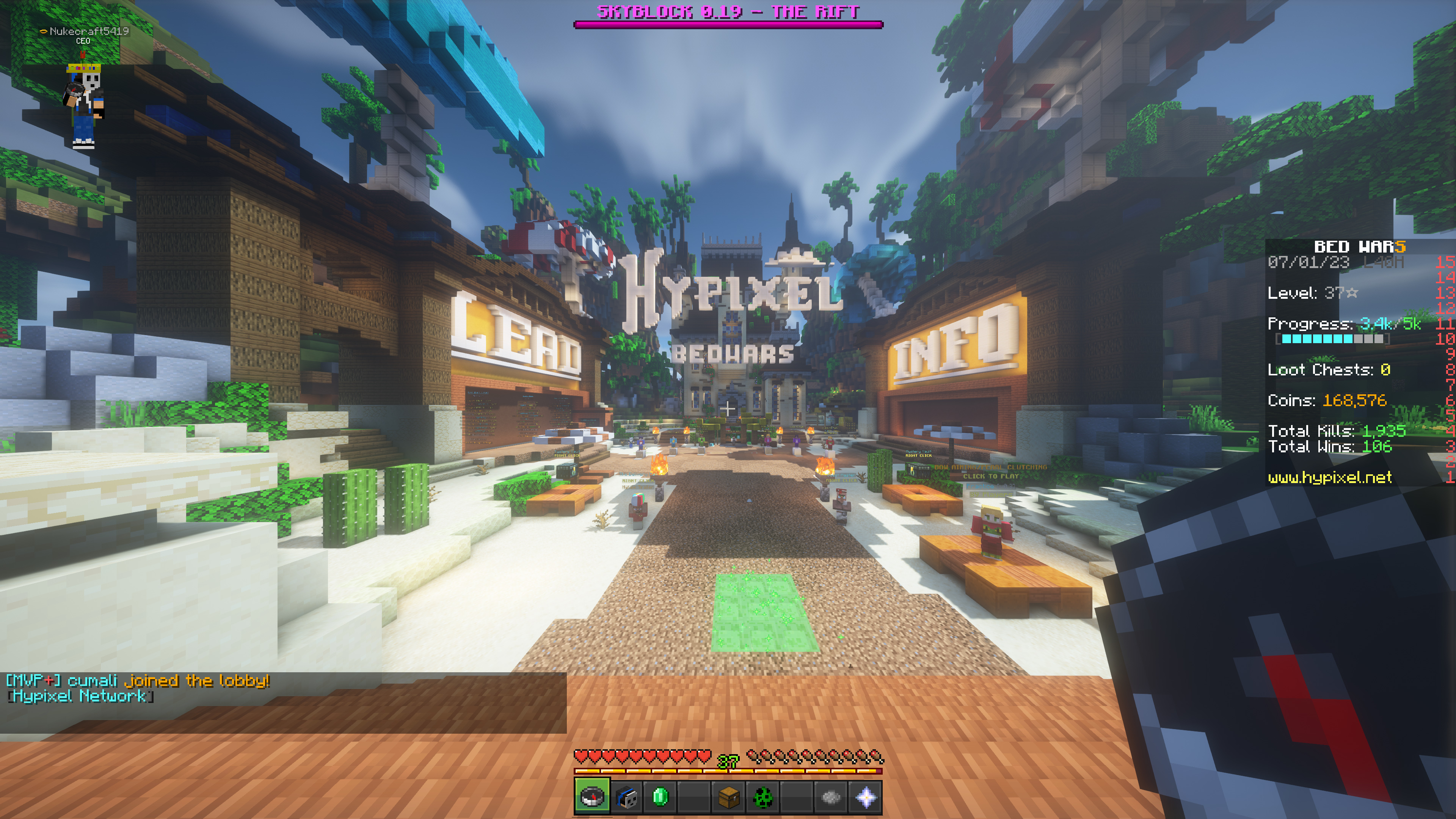 Boundary line (on Hypixel)