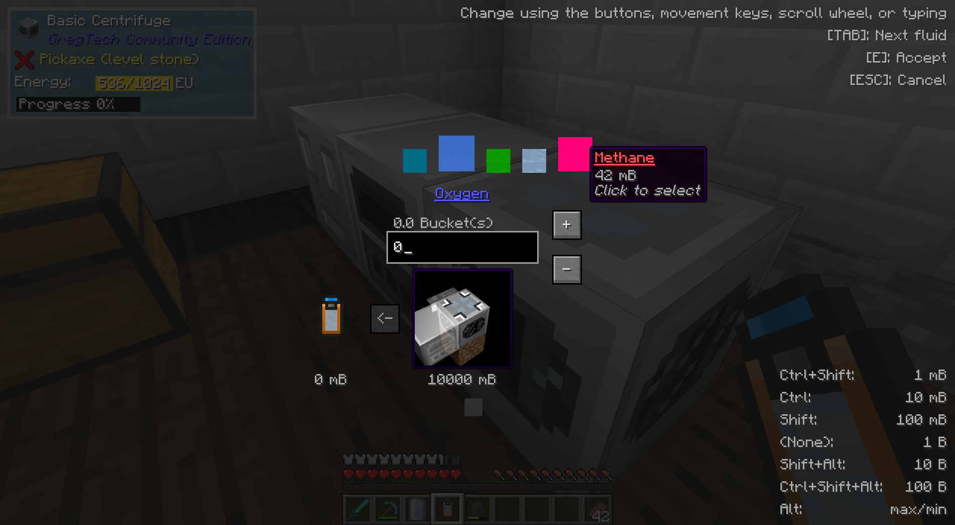 Selecting a different fluid to transfer