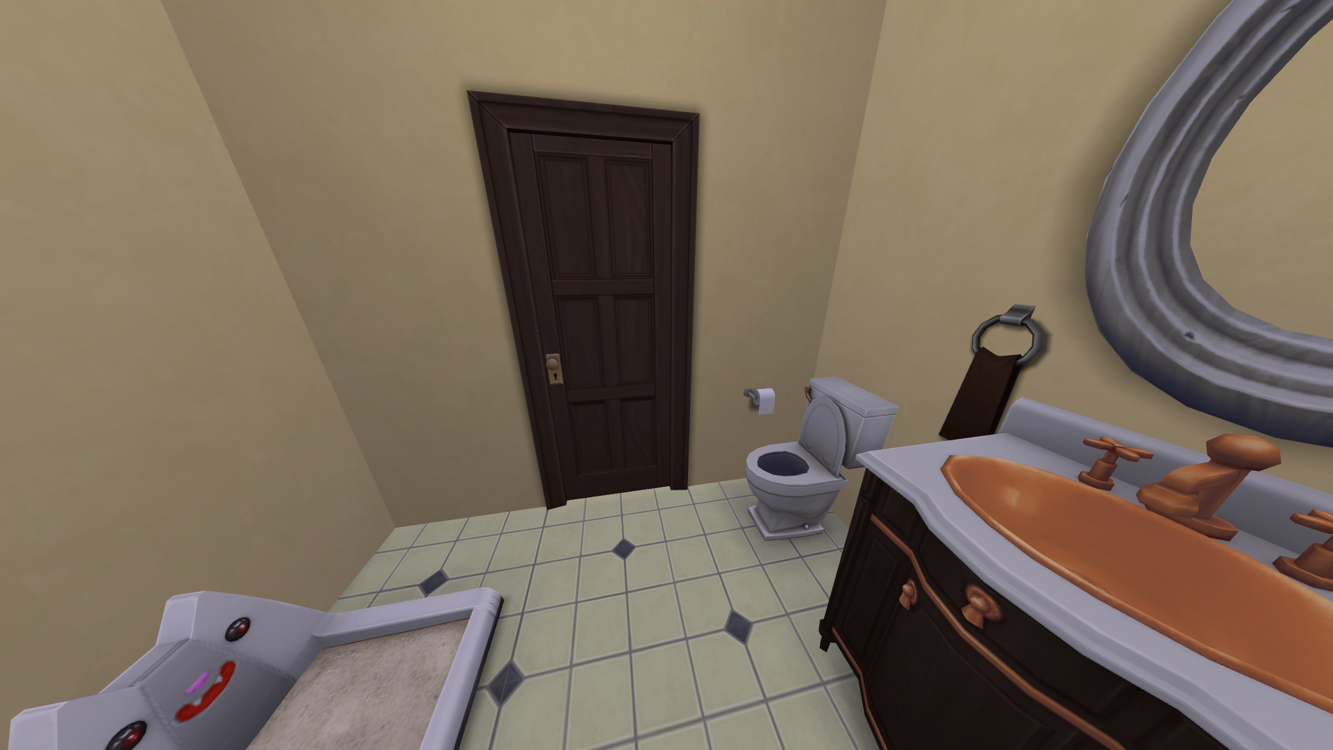Thumbnail The hall bathroom separates the front den and the dining room