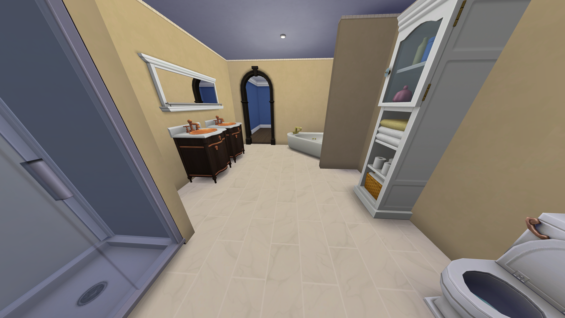Thumbnail The Primary suite is entered through the en suite, at the first floor hall. It is fully featured and attaches directly to the closet for quick access.