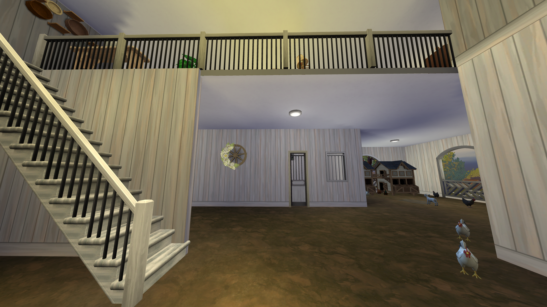 Thumbnail Entering the barn you're greeted with the loft and the stables