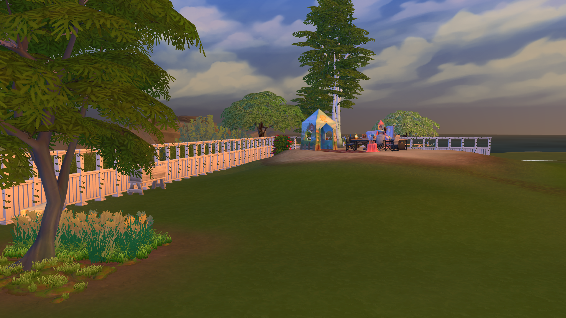 Thumbnail Featuring lots of prairie grass, green trees, and a private beach space with fire pit