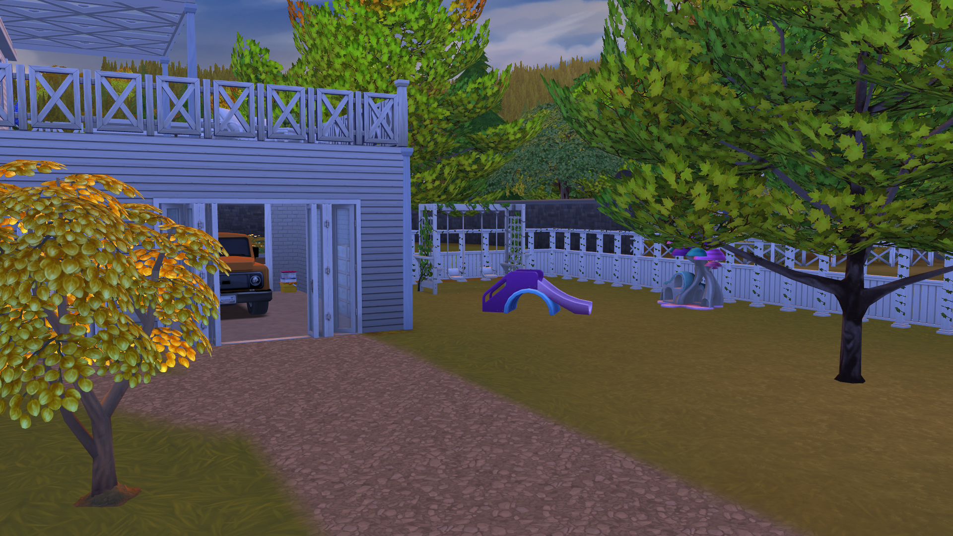 Thumbnail Tucked between the garage and the barn is a private family space, with swings and toys for kids of all ages, plus a perfect-quality money tree.