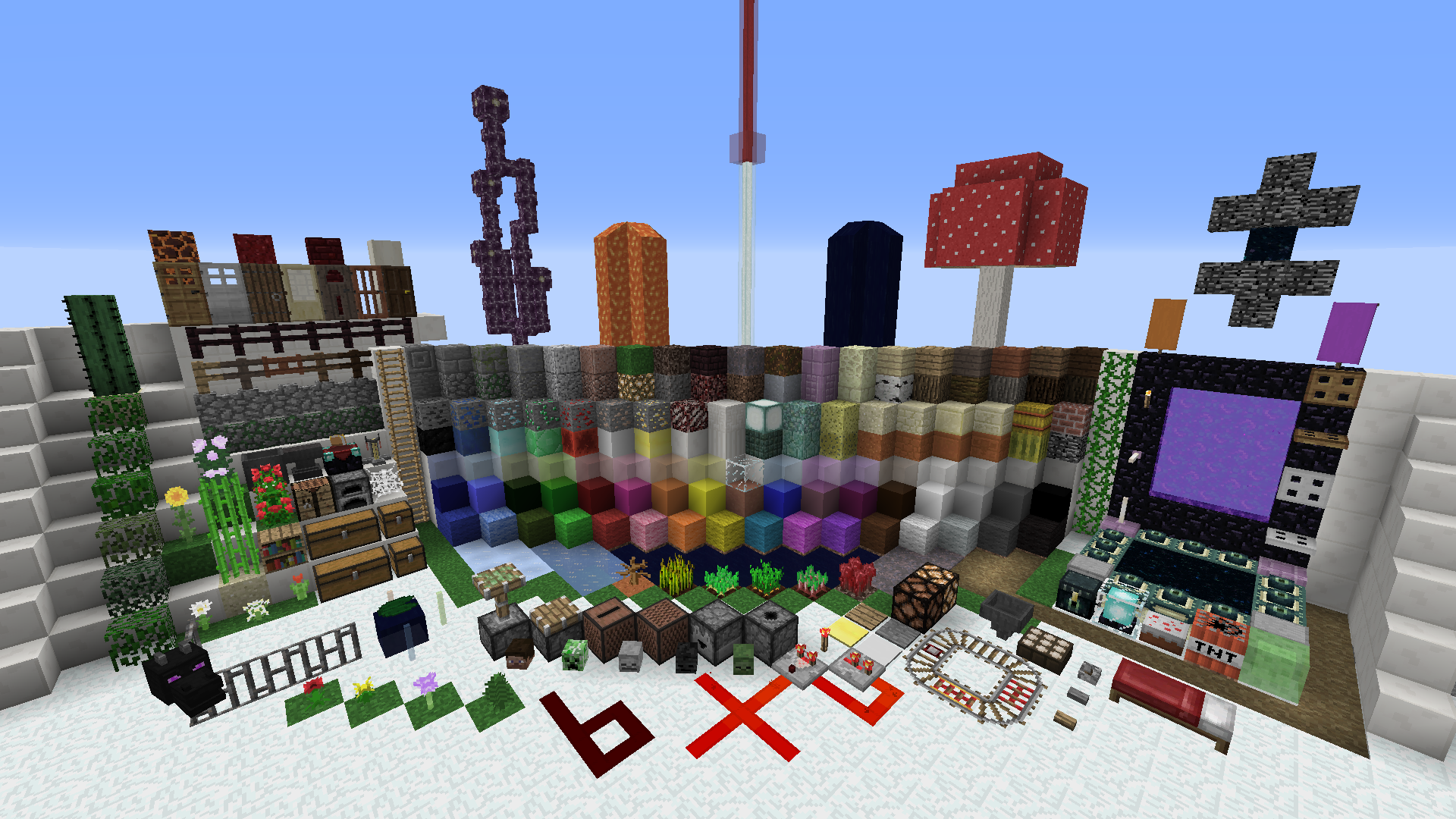 All blocks with the correct colours texturepack