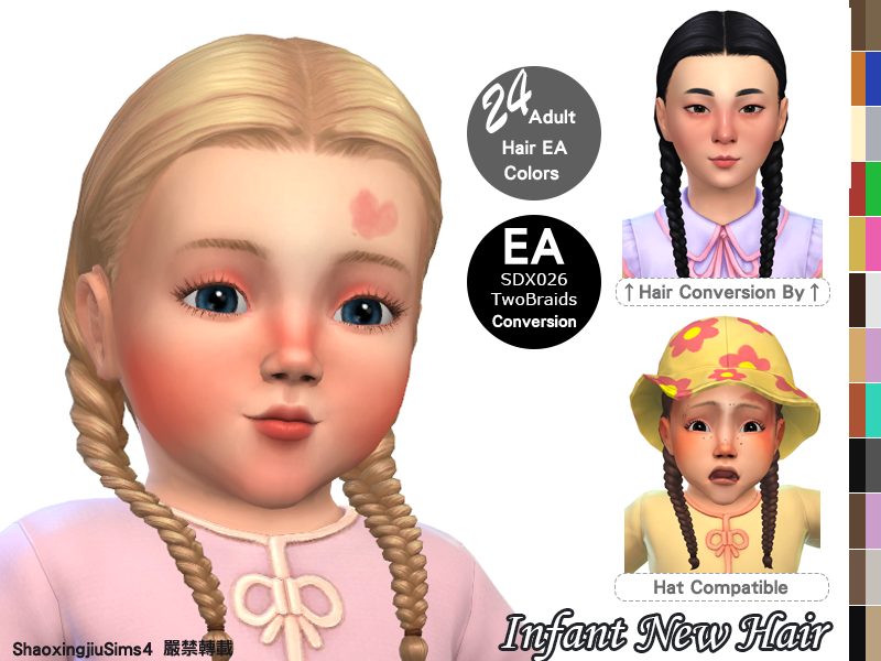 SDX026 Two Braids Hair Set - Screenshots - The Sims 4 Create a Sim ...