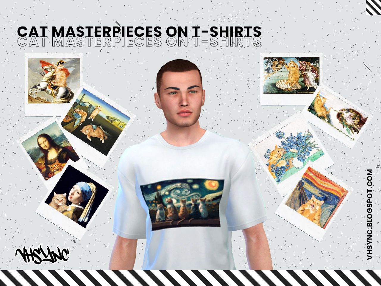 [VHSync] Cat masterpieces on Tshirts The Sims 4 Create a Sim