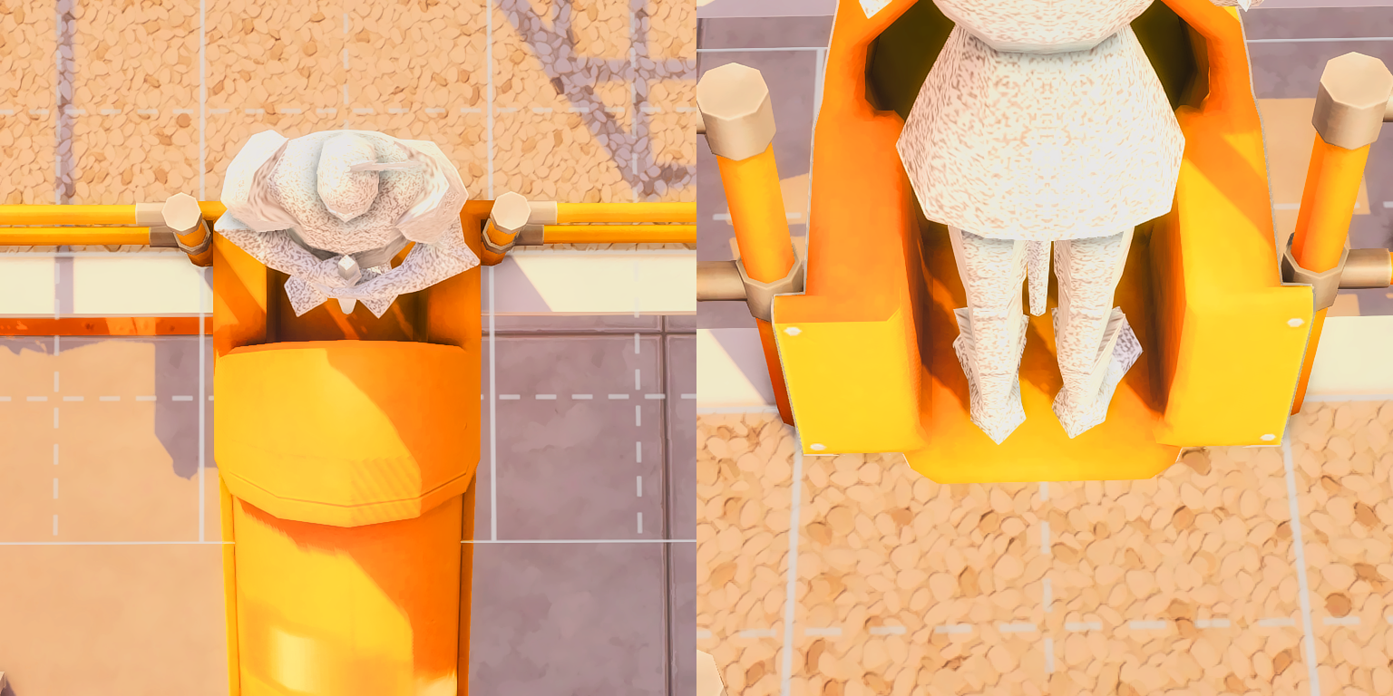 Position of the teleporter for poses at the top of the slide