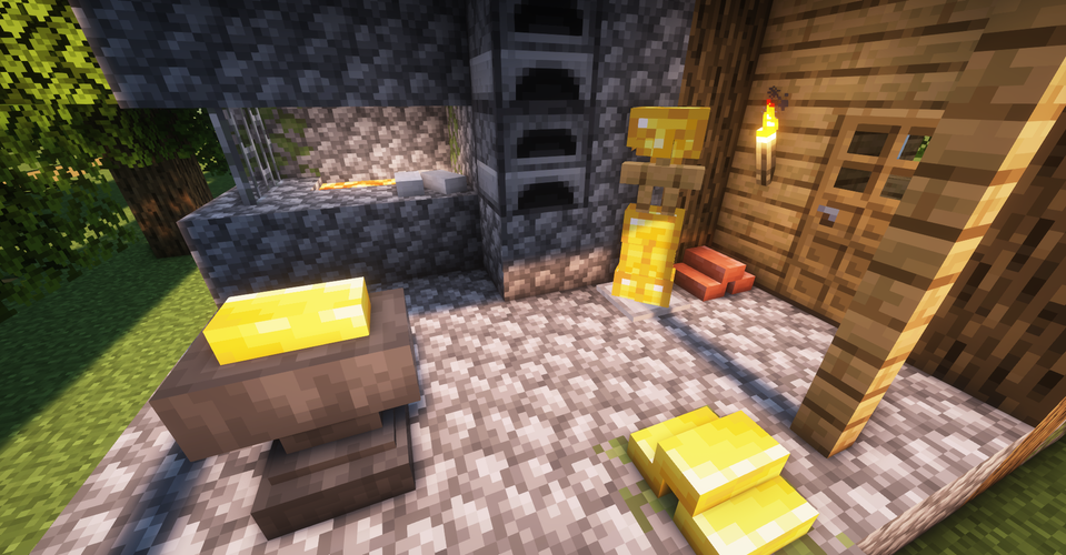 blacksmith cluttered with ingots