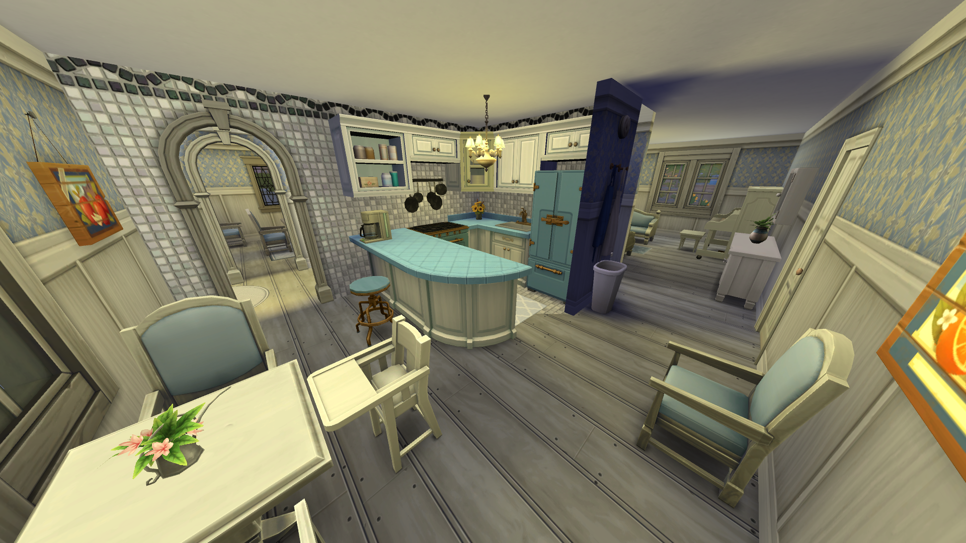 Thumbnail The kitchen has a breakfast nook, modern appliances, an island, and so much charm