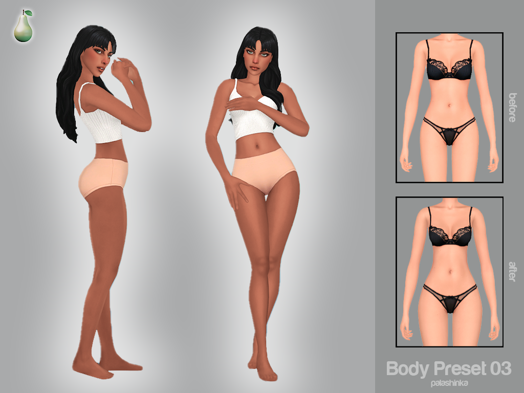 Body Preset N3 - Pear  palashinka - The Sims 4 Create a Sim
