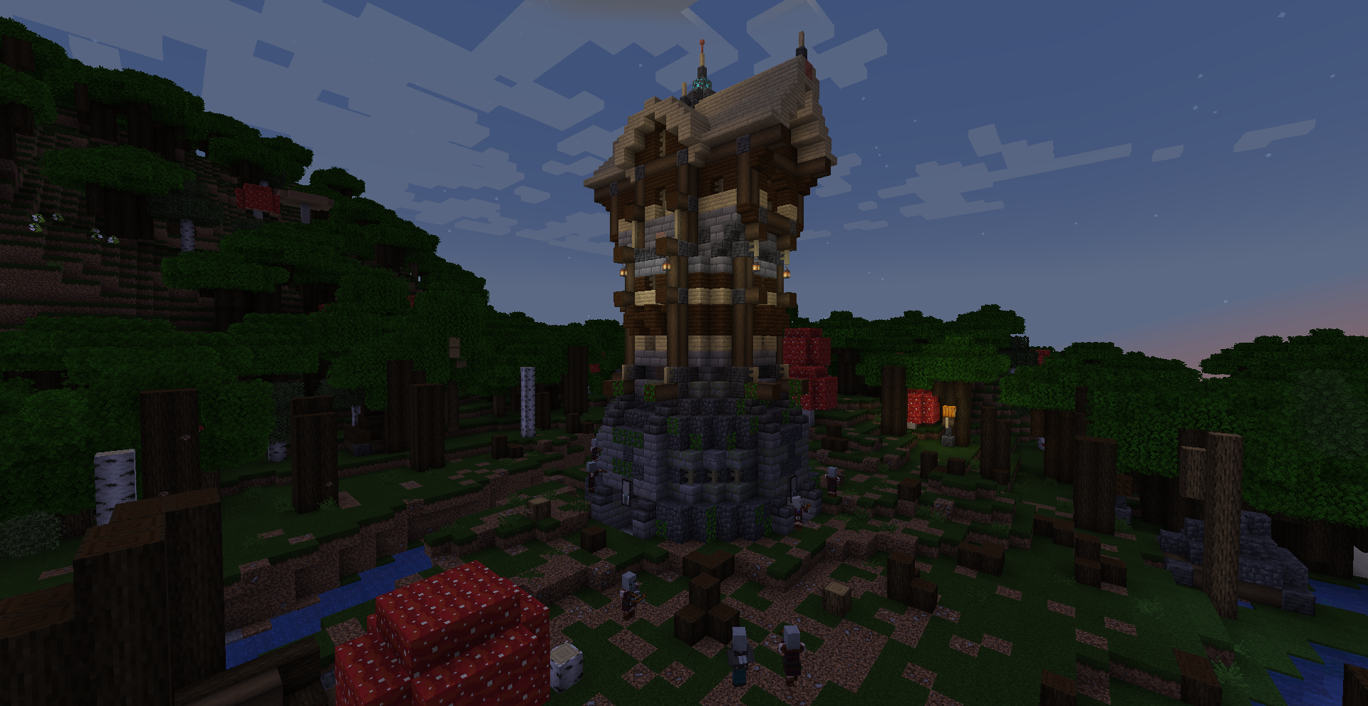 Thumbnail An Illager outpost in a Dark Forest.