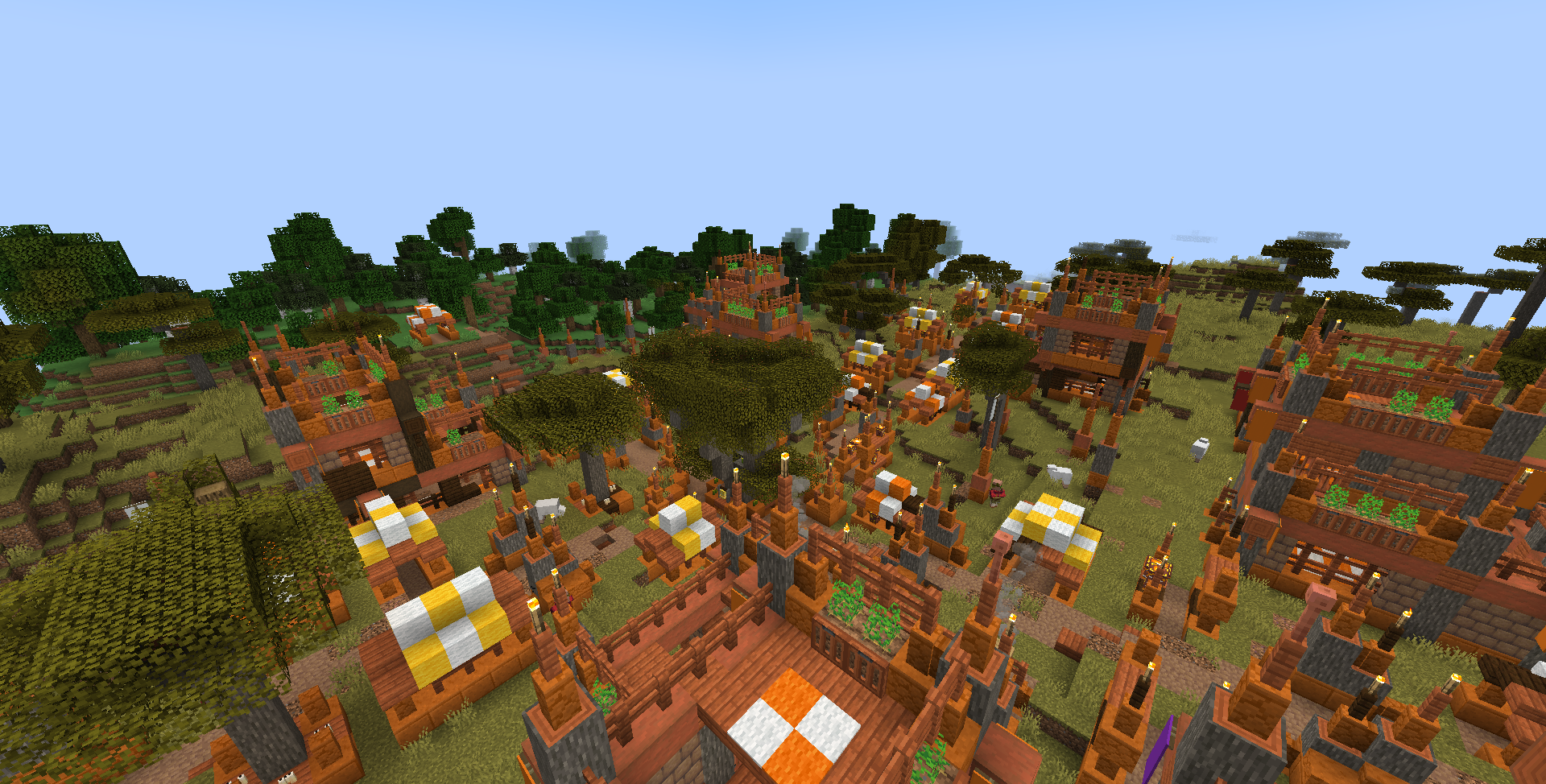Thumbnail A savanna village, seen from above.