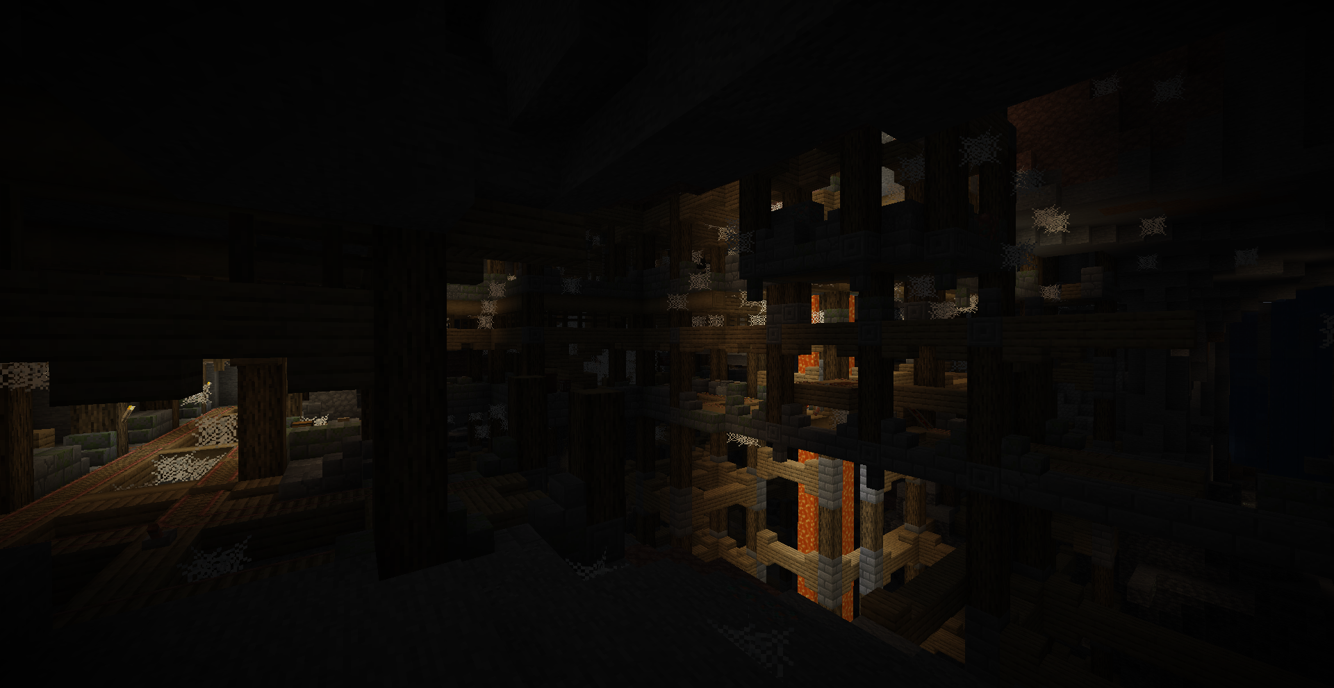 Thumbnail A regular mineshaft viewed from a cave.