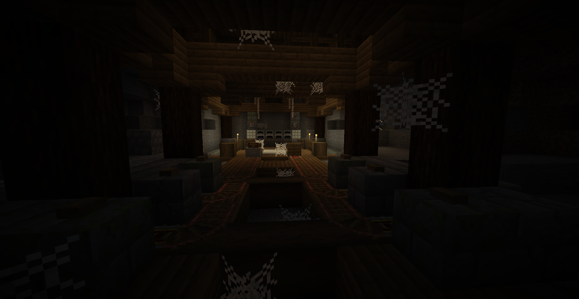 Thumbnail A hallway in an iron mineshaft. (Located beneath taigas and colder biomes.)