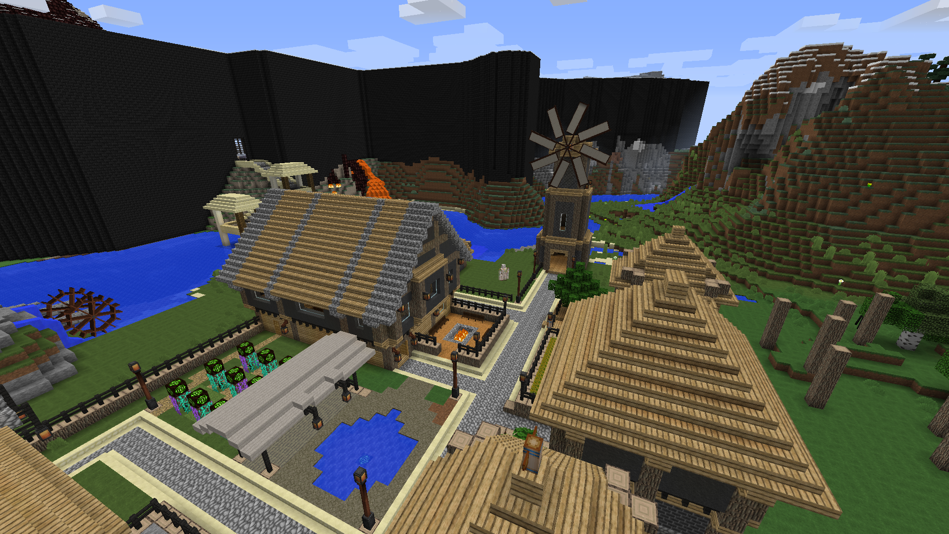 A picture from our spawn building on the official Finite Legends server