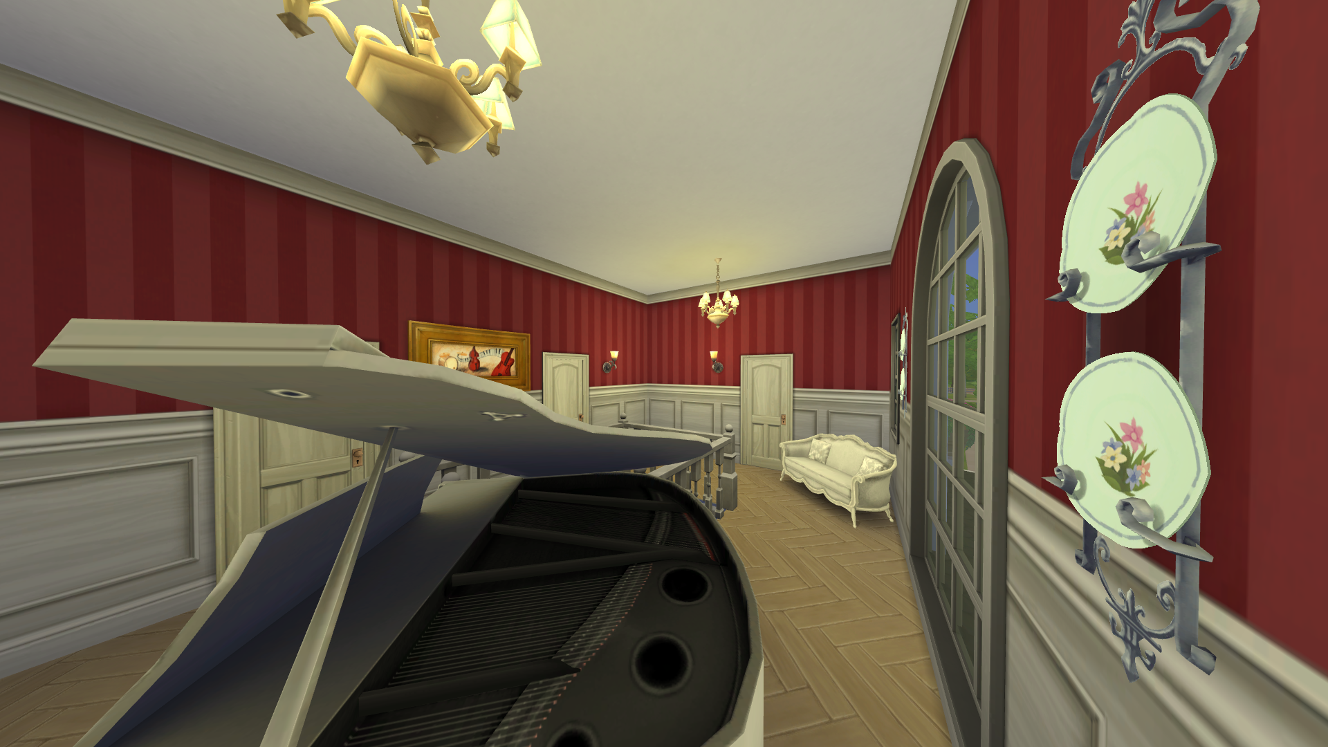 Thumbnail The first floor hall is open, airy, and has enough room for a piano