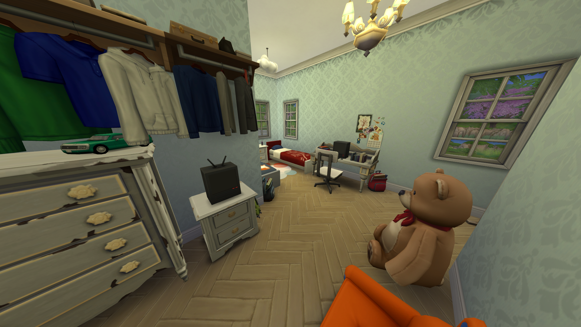 Thumbnail The child's bedroom is spacious enough to sleep two, plus host their things