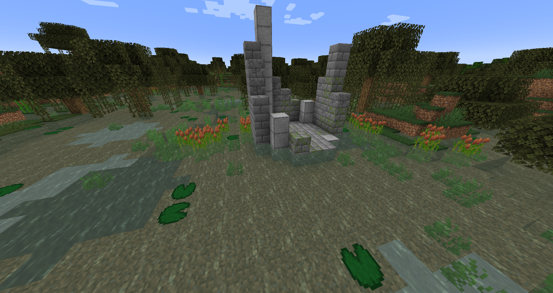 Thumbnail Swamps are now full of cattails, mud spawns underwater, and there are swamp ruins.