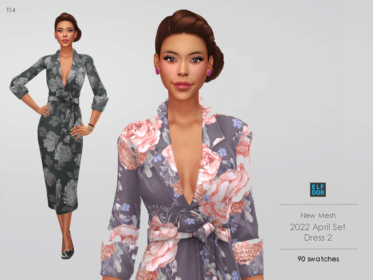 Long Flower Dress 2 Screenshots The Sims 4 Create A Sim Curseforge