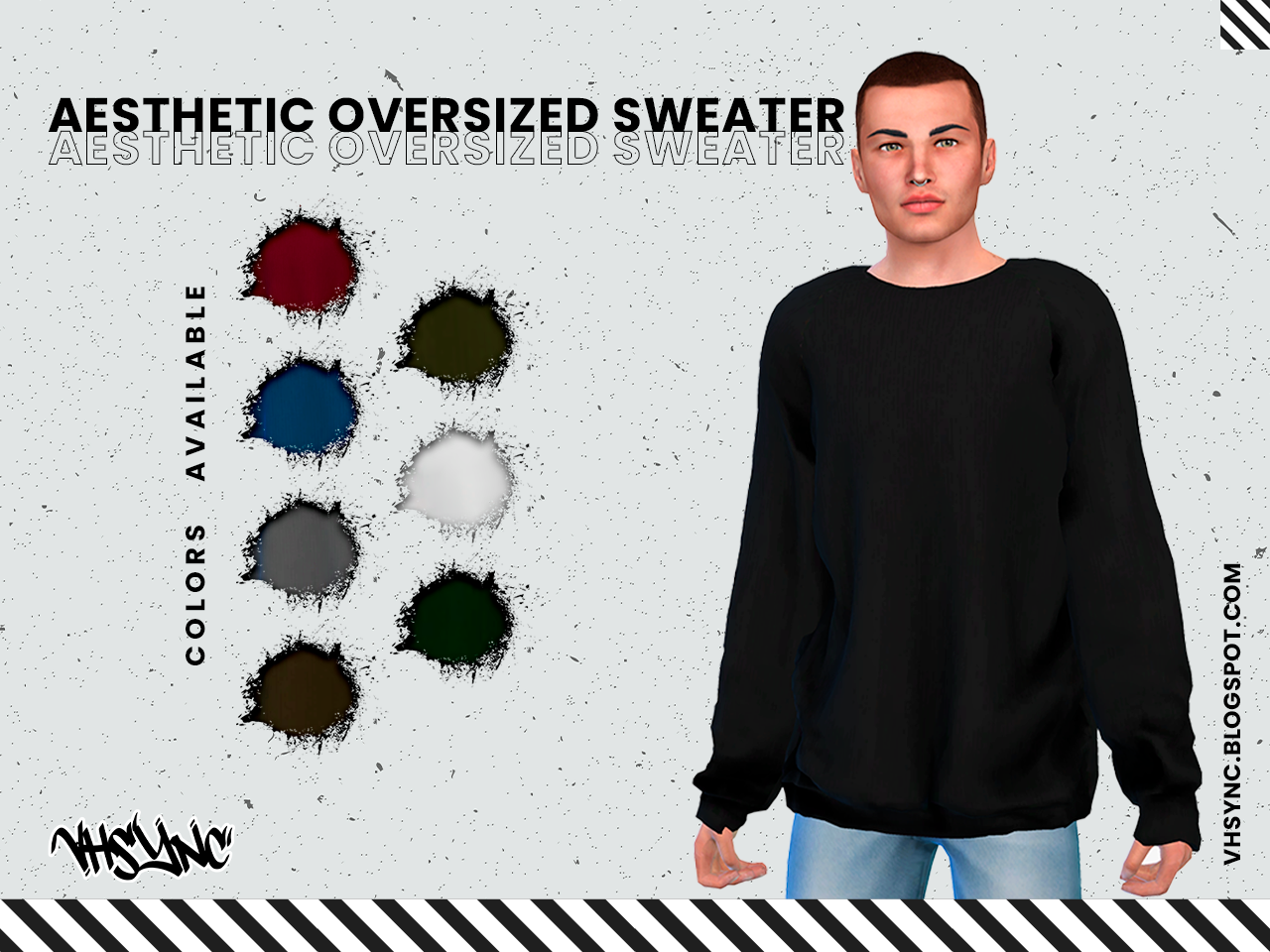 [VHSync] Aesthetic Oversized Sweater - The Sims 4 Create a Sim - CurseForge