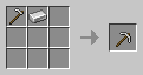 Iron hoe in a pickaxe - Recipe