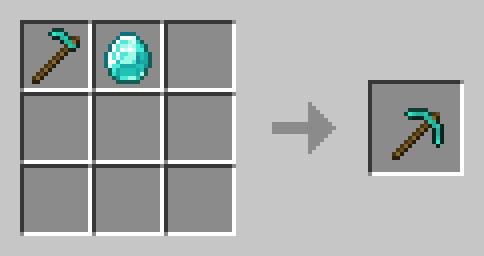 Diamond hoe in a pickaxe - Recipe