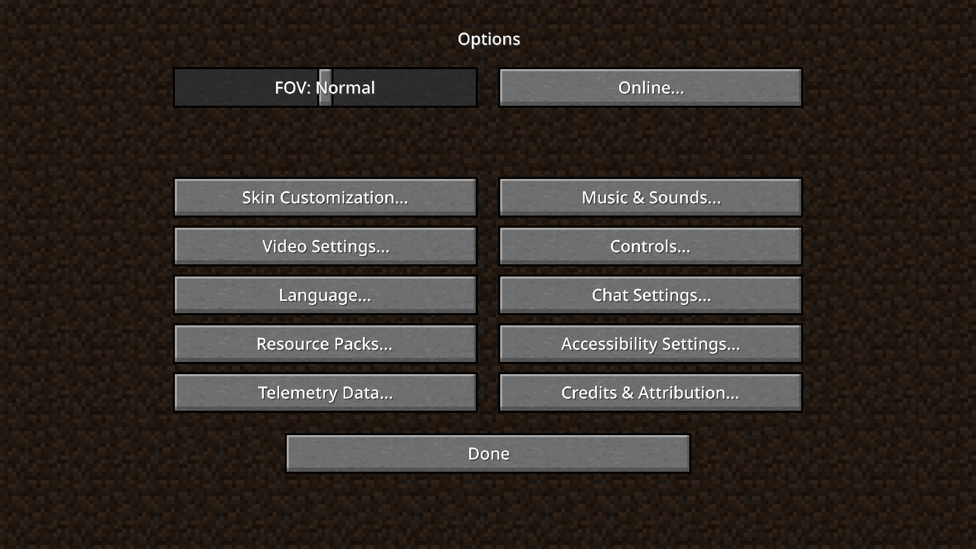 Options Screen