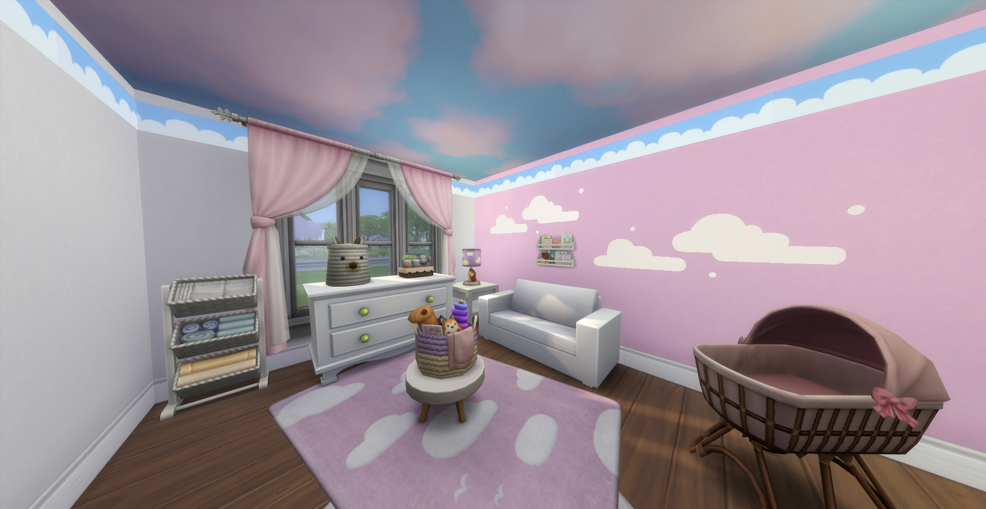 Thumbnail A nursery with a cloud border